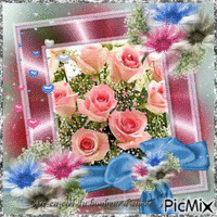 cadre de roses - GIF animate gratis