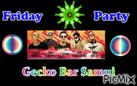 Gecko bar samui Friday party - Darmowy animowany GIF