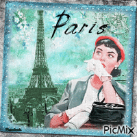 Femme Vintage à Paris. - Gratis geanimeerde GIF