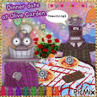 Dinner date at Olive Garden Gif Animado