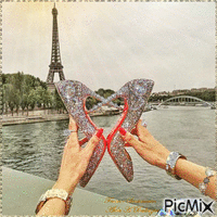 Paris,mulher joias e sapatos animuotas GIF