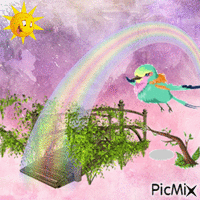 Rainbow Bird animerad GIF
