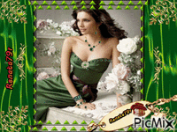 lady and green - Ilmainen animoitu GIF