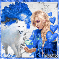 Belle et le loup  bleu