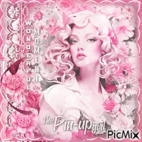 Woman pink vintage pin-up - Δωρεάν κινούμενο GIF
