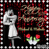 Happy 16th Anniversary Michael & Melinda - GIF animé gratuit
