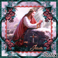 Jésus au jardin de Gethsémani - GIF animé gratuit