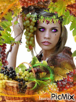 The lady of grapes animēts GIF