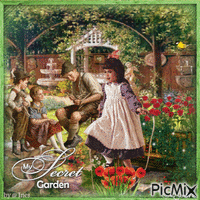 Kinder im Garten Vintage