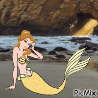 Belle mermaid GIF animasi