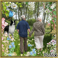 vieux couple marchant Animated GIF