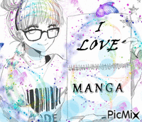 I LOVE MANGA!! - Gratis animeret GIF