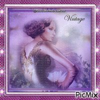 Vintage Lady In Purple - Darmowy animowany GIF