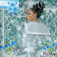 Femme en bleu - Δωρεάν κινούμενο GIF