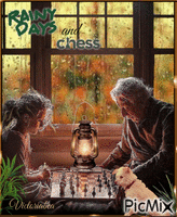 Rain and chess - Безплатен анимиран GIF
