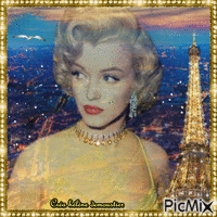 HD femme Marilyn sur Paris - GIF animé gratuit