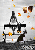 Dziewczyna i skrzypce.. - Zdarma animovaný GIF