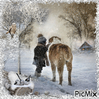 Promenade en hiver - GIF animado grátis