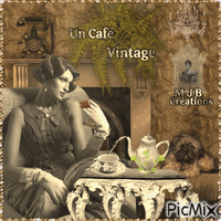 .. Un Café , Vintage .. M J B Créations