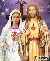 Cœurs Unis de Jésus et Marie GIF animé