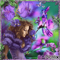 Portrait in purple tones animēts GIF