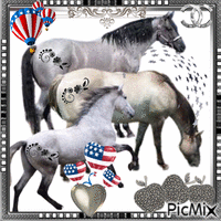 3 Silver Horses - GIF animé gratuit
