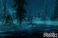 winter night - GIF animate gratis
