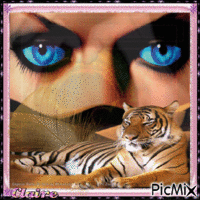 le regard du tigre GIF animé