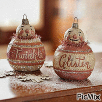Twinkle & Glisten Snowman Ornaments animirani GIF
