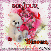 bonjour bisous - GIF animé gratuit