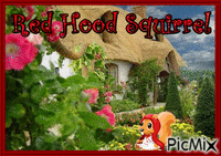 RED HOOD SQUIRREL - GIF animado grátis
