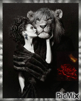 El león y yo.