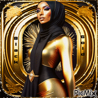 Black gold woman - GIF animé gratuit