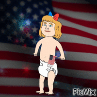Patriotic baby - GIF animé gratuit