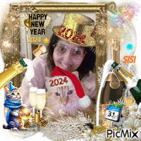 happy new year moi et ma cannelle d'amour 2024 GIF animé