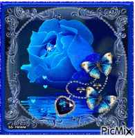 Blue rose. animuotas GIF