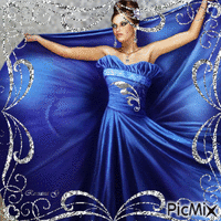 Femme argent et blue - Δωρεάν κινούμενο GIF