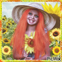 Portrait picture of a young girl - GIF animate gratis