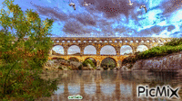 Le Pont du Gard - GIF animé gratuit