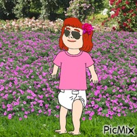 Baby and flower field - Kostenlose animierte GIFs