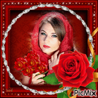 Laly y la rosa roja... - GIF animado gratis