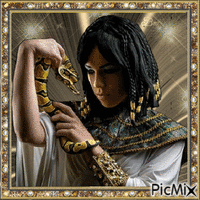 Woman with snake - Gratis animerad GIF