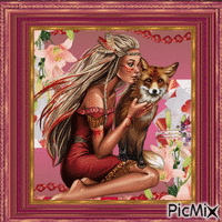 *Woman with Wolf* Animated GIF