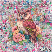 An owl is the wisest of all birds. - GIF animé gratuit