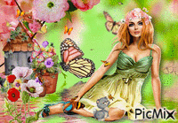 Mujer con Mariposas