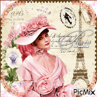Vintage-Frau in Paris - Δωρεάν κινούμενο GIF