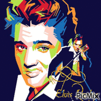 Multicolore Elvis Presley - GIF animé gratuit