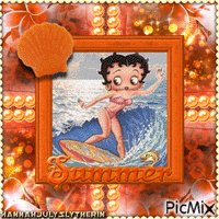 {({Surfin' Betty Boop in Orange})} - Free animated GIF
