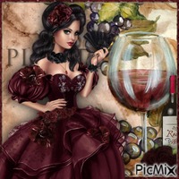 Vintage Woman-Wine-RM-03-15-23 - GIF animasi gratis