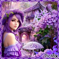 Fantasy creation in purple tones GIF animé